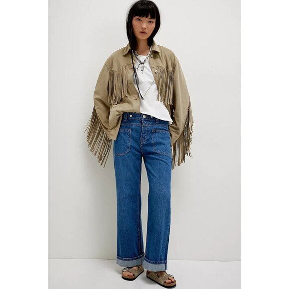 Free People Denim - We the Free Palmer Cuffed Baggy Jeans Long Sz. 30 Relaxed Preppy NWT